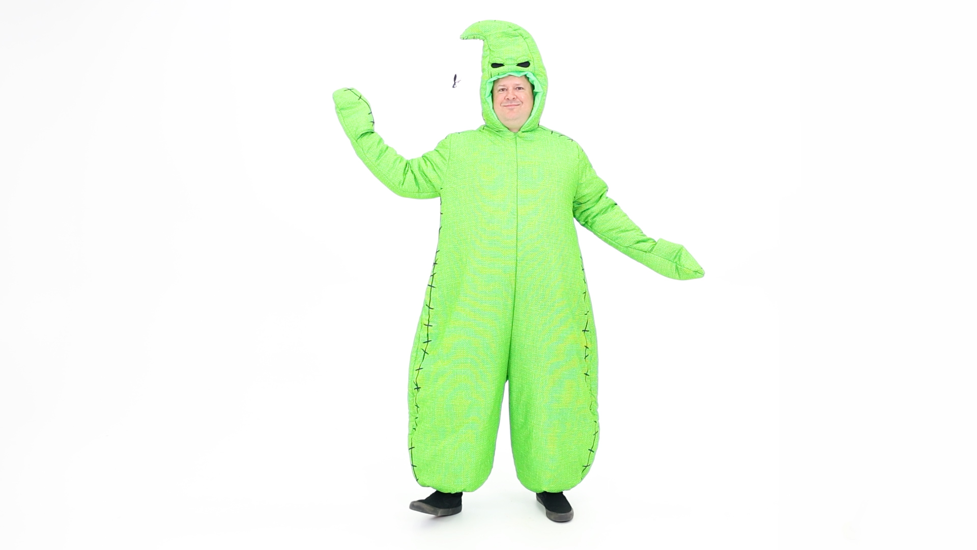 Bringing a creepy yet captivating look to any Halloween party or themed event when you wear this exclusive Plus Size Glow in the Dark Disney Oogie Boogie Costume. Maybe avoid bringing the bugs though.